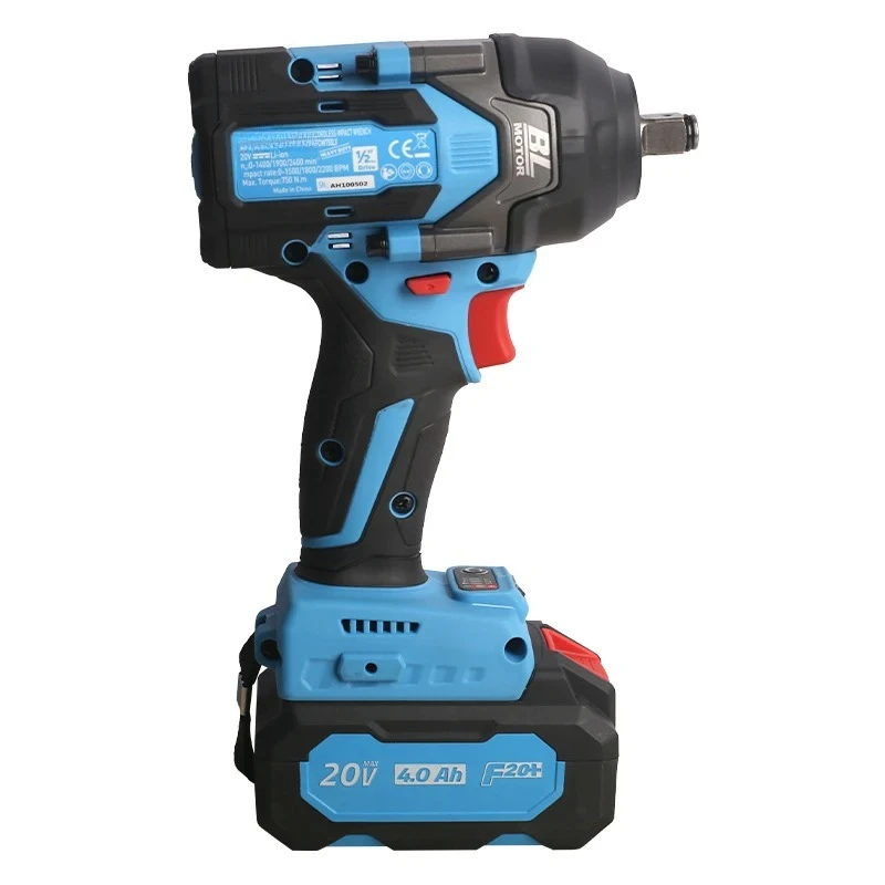 For 20v Stock Cordless Brushless High Torque Power 1/2 Electric Impact Wrench Lithium Battery