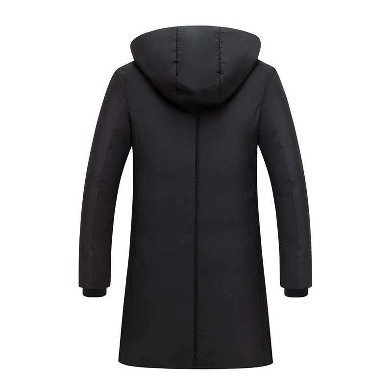 Chaqueta larga y cálida para hombre, Parkas gruesas con capucha, Invierno