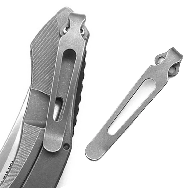 1PC DIY Custom Knife Back Clip Titanium Alloy Waist Clamp For Zero Tolerance ZT 0460 ZT 0609 Folding Pocket Knife Replace parts