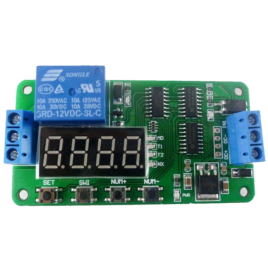 DC 5V 12V 24V DC Multifunction Self-lock Relay PLC Cycle Timer Module Delay Time Switch