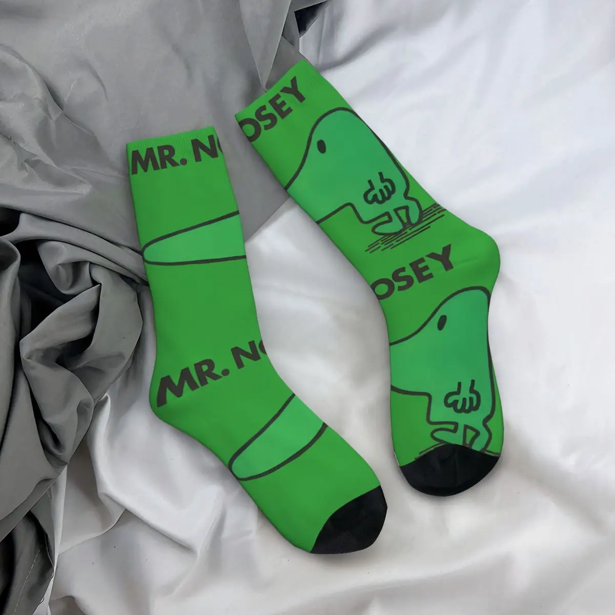 Chaussettes rétro sans couture pour hommes, chaussettes imprimées, Harajuku, L-Little Miss, Hip Hop, nouveauté, équipage, Elan, drôle, heureux, heureux, cadeau