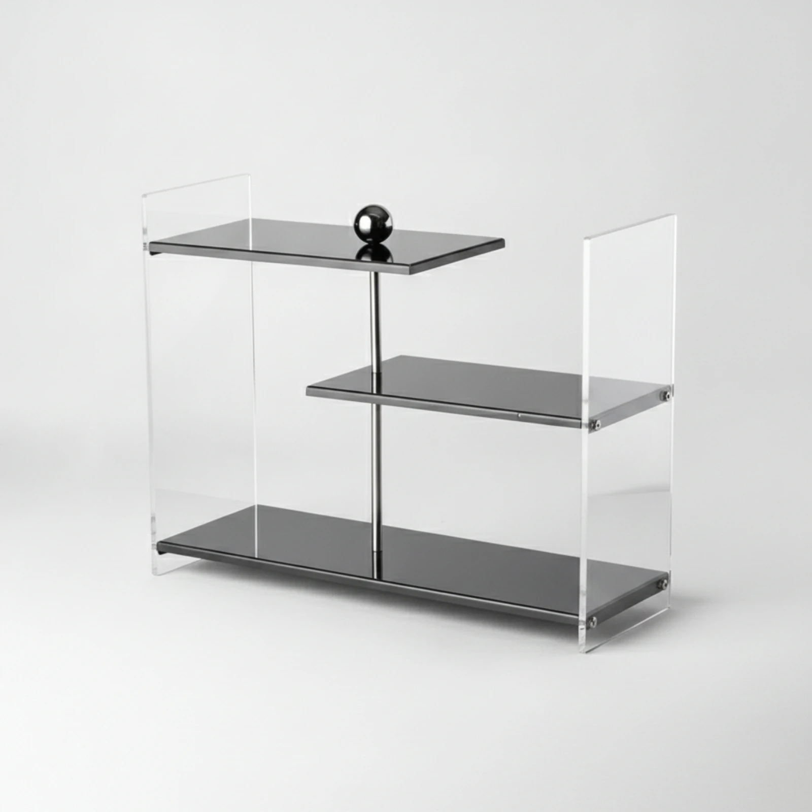 Staggered Countertop Rack 3 Tier Tiered Display Shelf Tiered Riser Stable Acrylic Display Riser Solid for Collectors, Coffee Bar