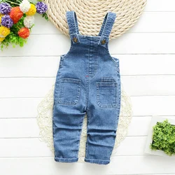 IENENS Boy Girl Overalls Toddler Clothes Child Jumpsuit Infant Denim Dungarees 1 2 3 4 Years Spring Autumn Baby Soft Jeans