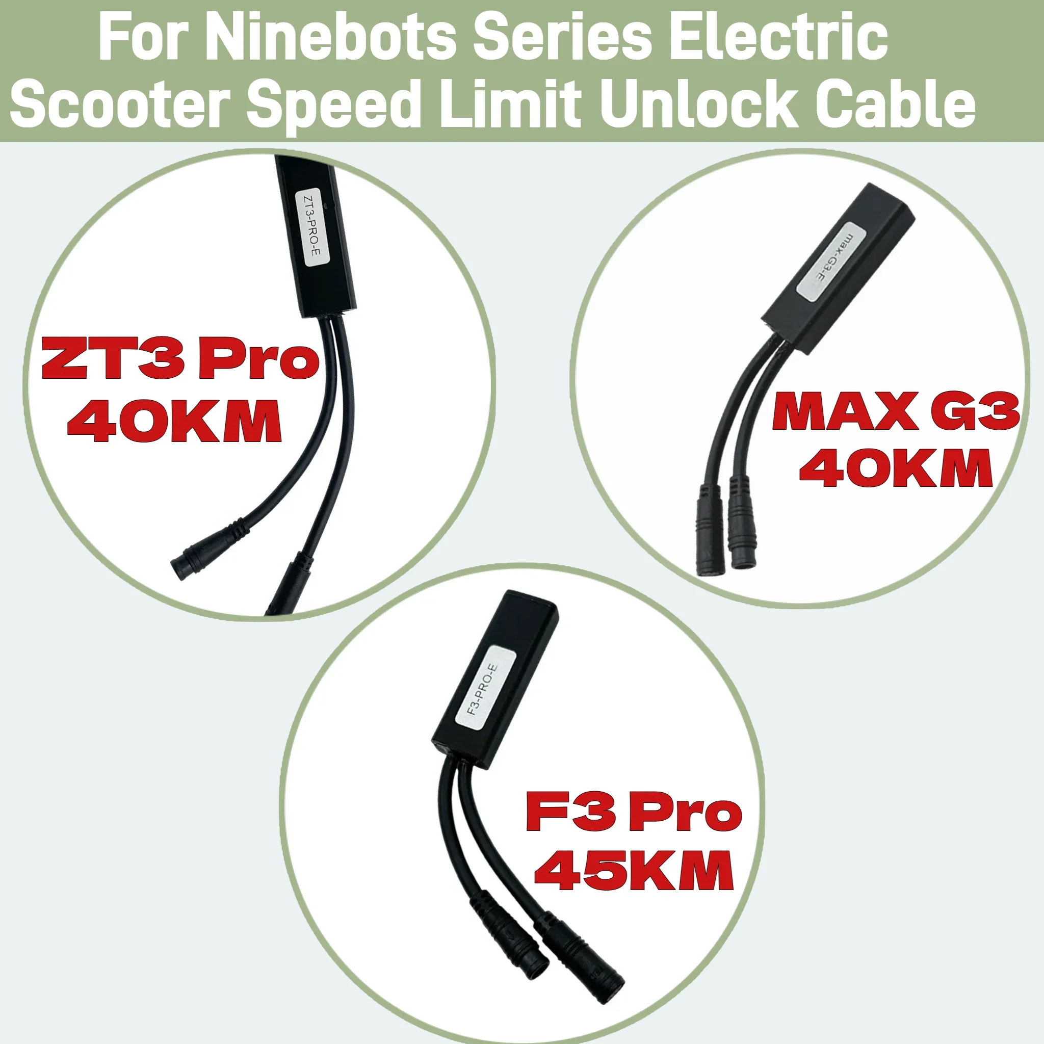 40km/h Unlocking Speed Line, Customized Release Speed Limit Cable for Ninebots by Segway ZT3 ZT3 Pro F3 MAX G3 Electric Scooter