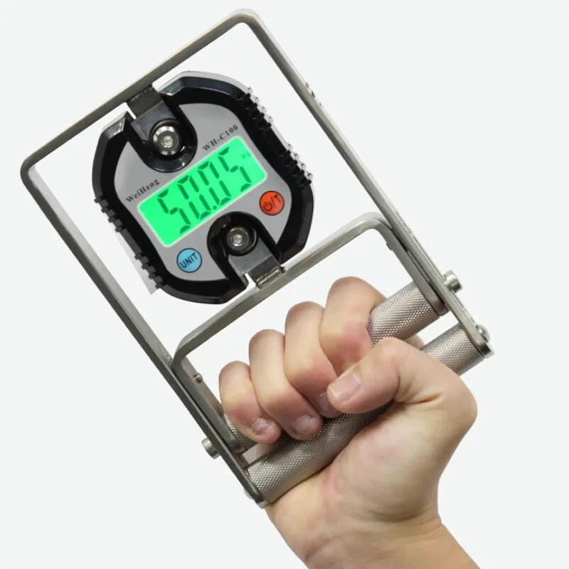 جهاز اختبار قوة مرن الإصبع مع شاشة LCD - جهاز تمرين قبضة الربيع بشاشة رقمية محمولة