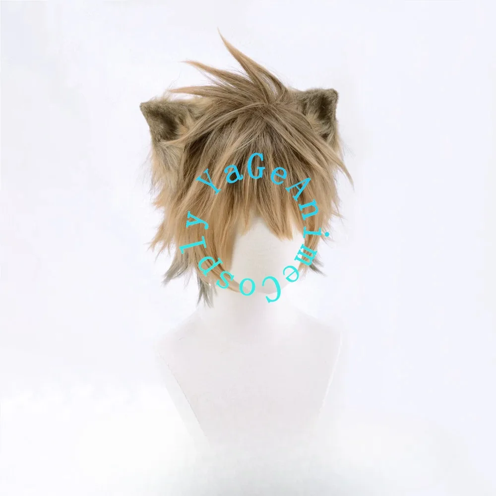 Game Ruggie Bucchi Wig Gradient Short with Ears for Fans
