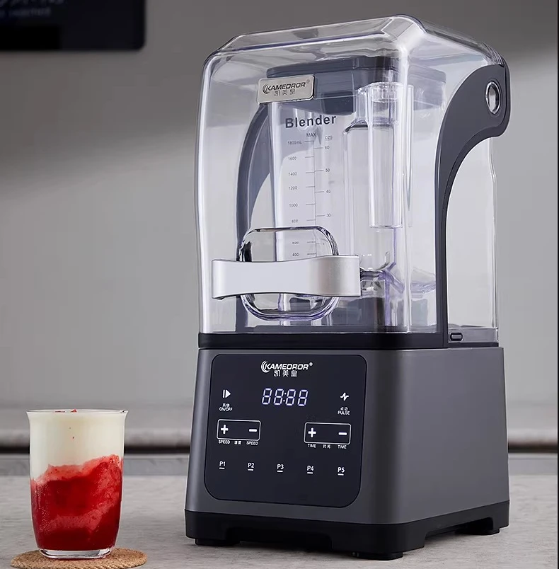 

Commercial smoothie machine fully automatic shaved ice crusher with cover high-horsepower tea extraction smoothie machine silent