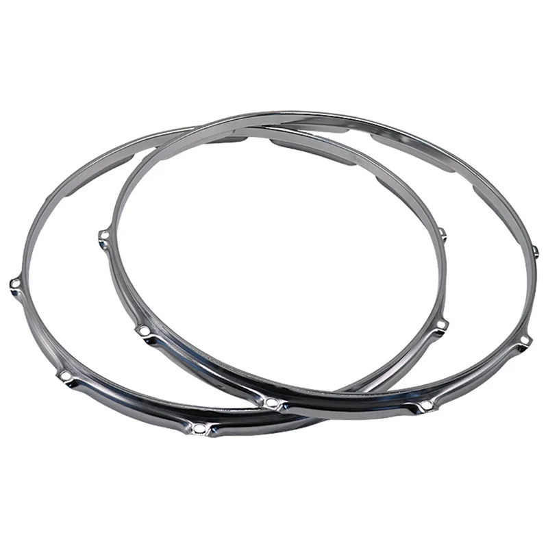

AA75-2Pcs 14In 10 Hole Snare Drum Hoop Ring Rim Aluminum Alloy Snare Drum For Performance Travel
