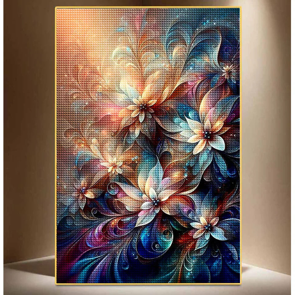 

Diamond Mosaic Art DIY Shiny Flowers Colorful Diamond Painting Kit 100%5D Square Round Rhinestone Cross Stitch Home Decoration