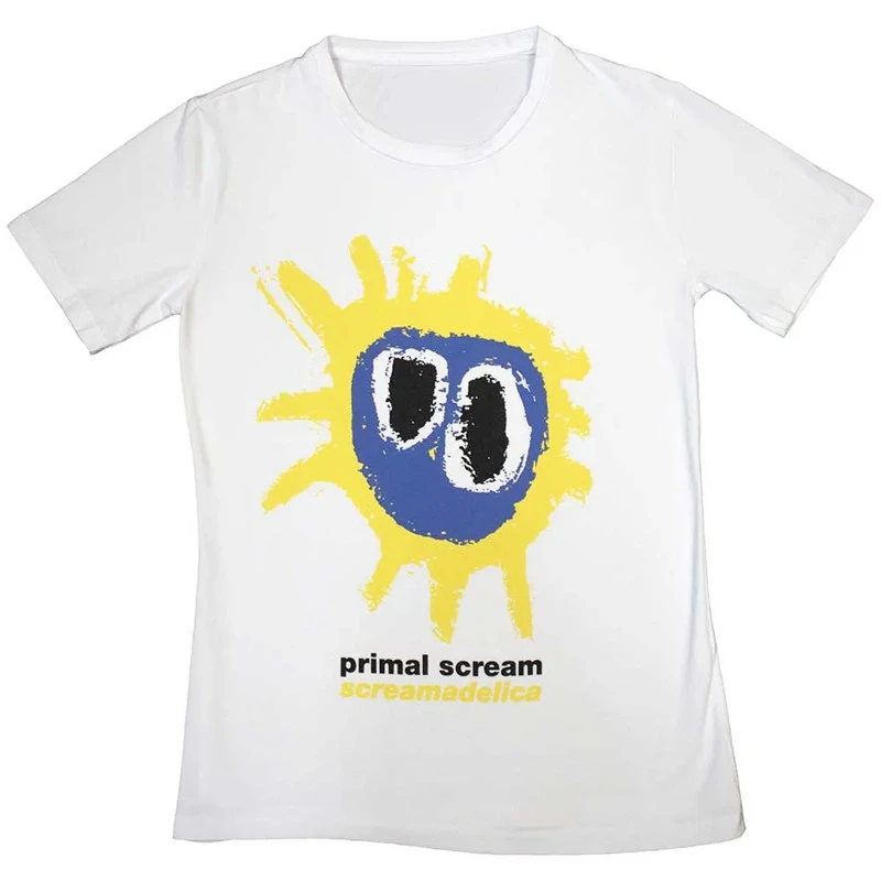 Fit Summer 1984 British Acid Rock Primal Scream Band American Casual Red Short-sleeved T-shirt