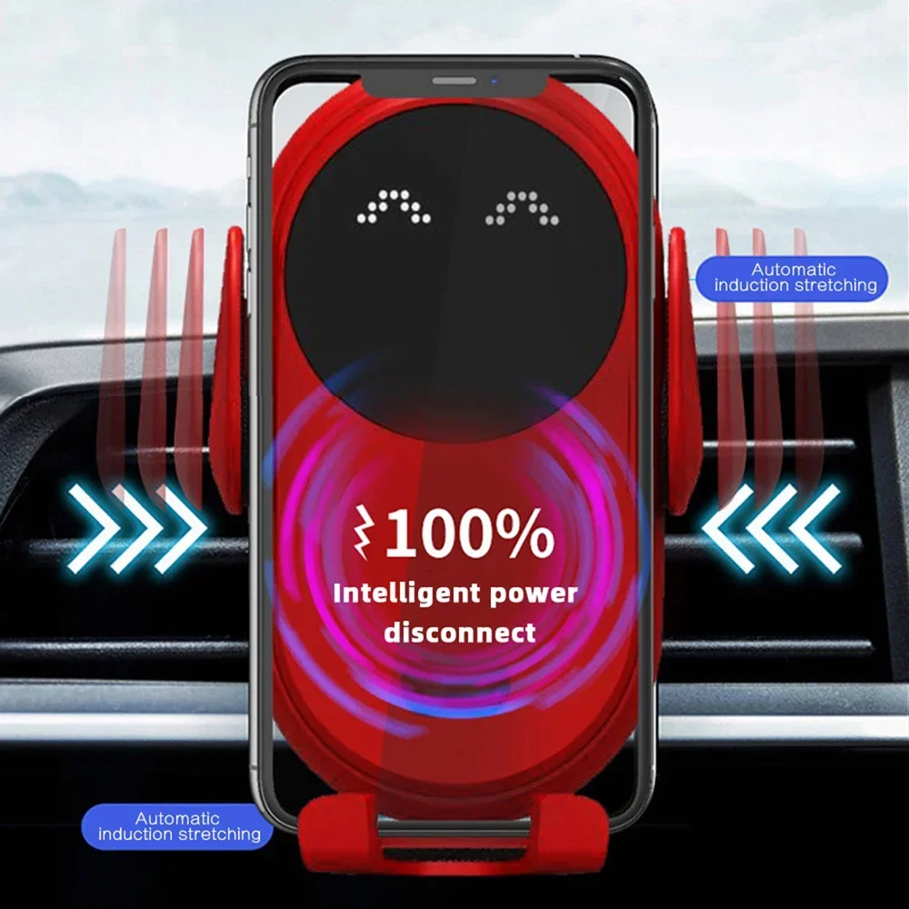 Fashion Qi Fast Wireless Charger Car Phone Holder Smart Infrared Sensor Air Vent Mount Automatic Clamping Mobile Phone Stand S11