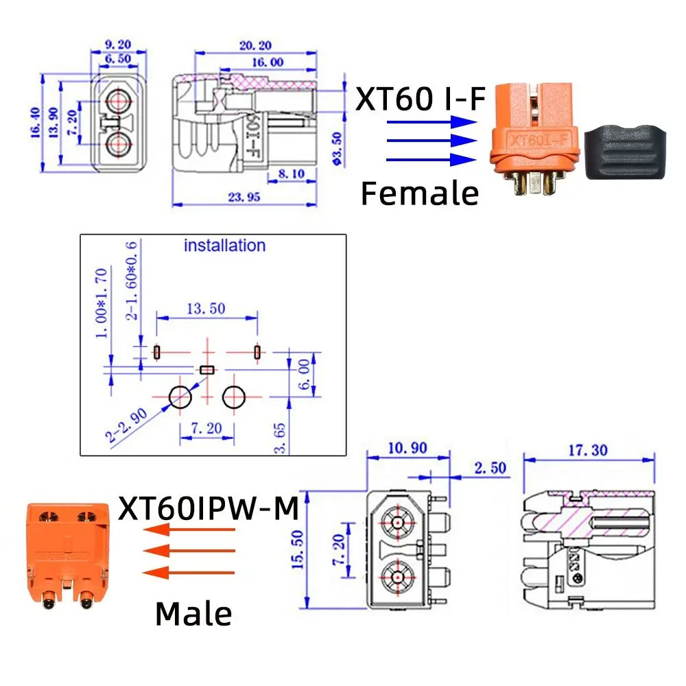 Hot XT60I XT60IPW XT60I-PW maschio XT60-I femmina 2 + 1 connettore spina Pin di segnale per RC Lipo caricabatteria Controller parti del motore