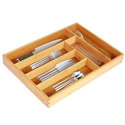 Bamboo Drawer Organizer Compartments Bamboo Drawer Box Divided Drawer Silverware Tray Kitchen Drawer Organizer Home Accessories