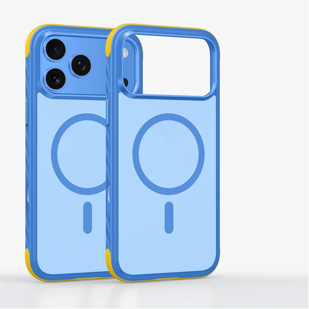 Matte Armor für MagSafe PC-Handyhülle für iPhone 18 Pro Max 17 Pro, kabelloses Laden, stoßfest, magnetisch, TPU, AI-Tastenabdeckung