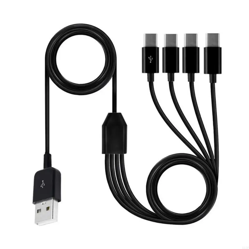 462E USB Type C Splitter Charging Cable 4 in 1 Multi Charging Cable USB to 4x Type C Splitter Data Sync Cord USB C Cable