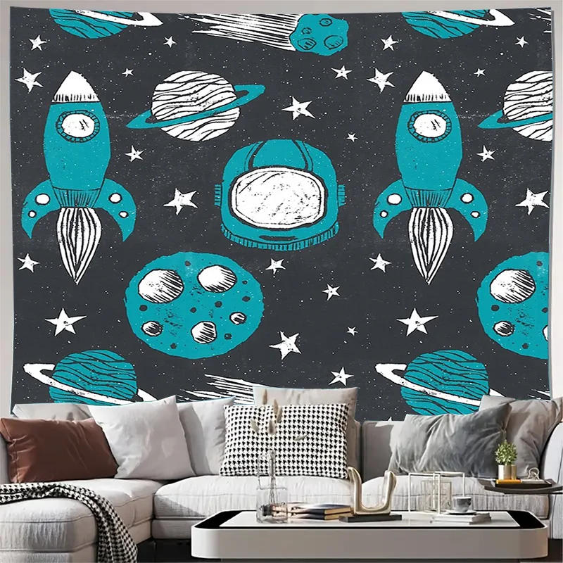 Tapiz de galaxia, espacio, planeta, nebulosa, colgante de pared, decoración Celestial, decoración estética para el hogar, fondo Mural del universo cósmico