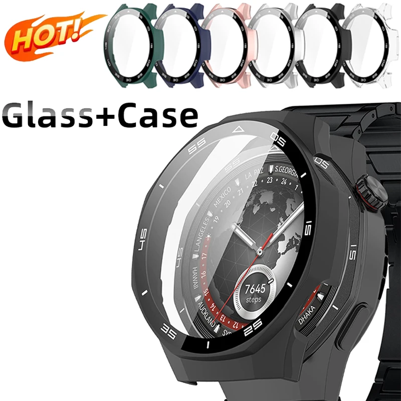 

Чехол для Huawei Watch GT 5/GT5 Pro 46 мм, закаленное стекло, защитная пленка для экрана и жесткий защитный бампер для ПК, аксессуары для чехла Huawei GT5