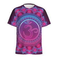 Spiritual Om Mandala Pattern T-shirt For Men 3D Printed Ethnic Floral T Shirt Women Round Neck Short Sleeve Summer Street Tees