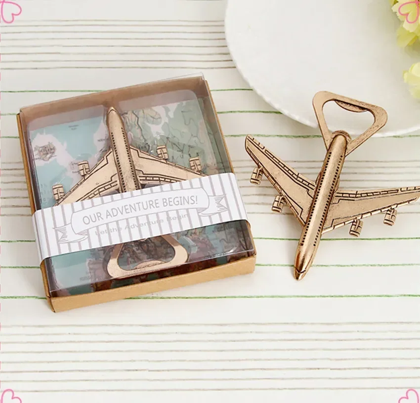 10pcs Airplane Bottle Opener Antique Plane Shape Beer Opener Wedding Gift Party Favors Kitchen Aluminum Alloy Airplane Openers