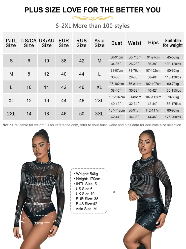 Comeondear Rhinestone Mesh Jumpsuit Lingerie See Through Bodysuit Pajamas Black Sexy Oversized Leotard Long Sleeve Teddy Rompers