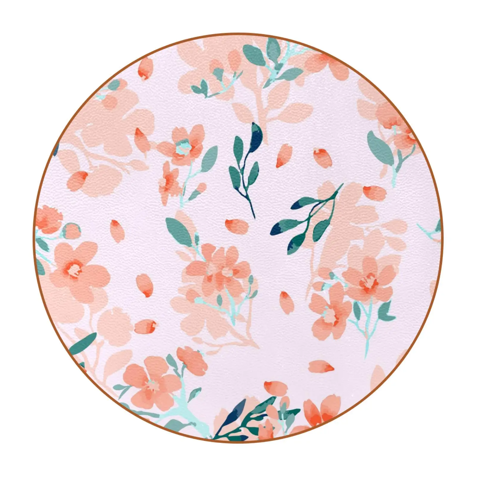 Blooming Cherry Blossom Printed Coasters for Drinks Absorbent Round Ceramic Coaster Mugs and Cups Tabletop Protection Set of 1