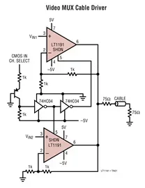LT1191CS8 LT1191IN LT1191 - Ultra High Speed Operational Amplifier
