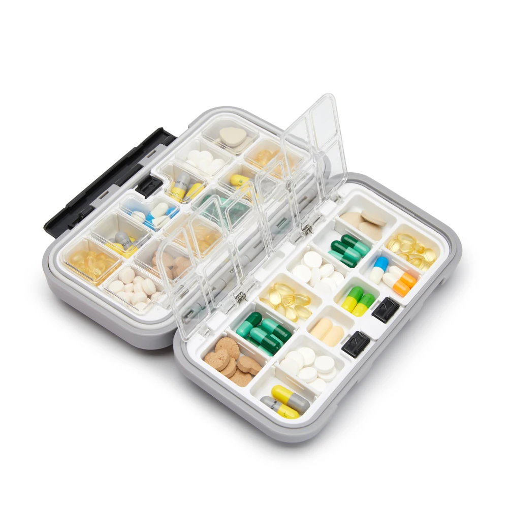 16 Grids Pills Box Weekly Pill Box Drug Boxes Travel Organizer Tablet Pillbox Pastillero Medicine Pillboxes Medicine Storage