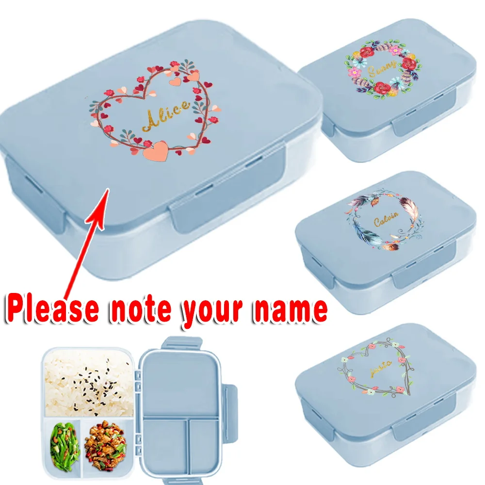 

Customized Name Leakproof Bento Box Travel Lunch Container Portable Breakfast Holder with Lid Storage Container DIY Organizer