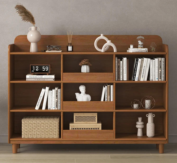 

Floor-to-ceiling bookshelves, living room low cabinets, storage cabinets, household children's walnut