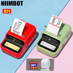 Niimbot B21 kablosuz etiket yazıcı taşınabilir cep barkod yazıcı Bluetooth termal yazıcı etiket fiyat etiketi makinesi telefon için