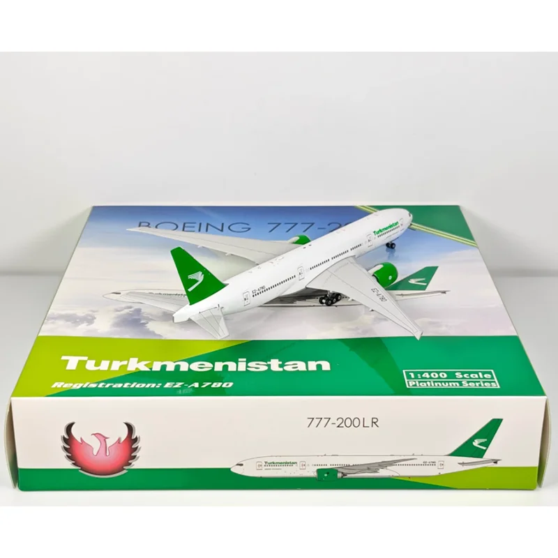 Phoenix Turkmenistan Airlines B777-200LR EZ-A780 Di-Cast-Legierungsflugzeugmodell im Maßstab 1:400, dekorativer Sammlerstück