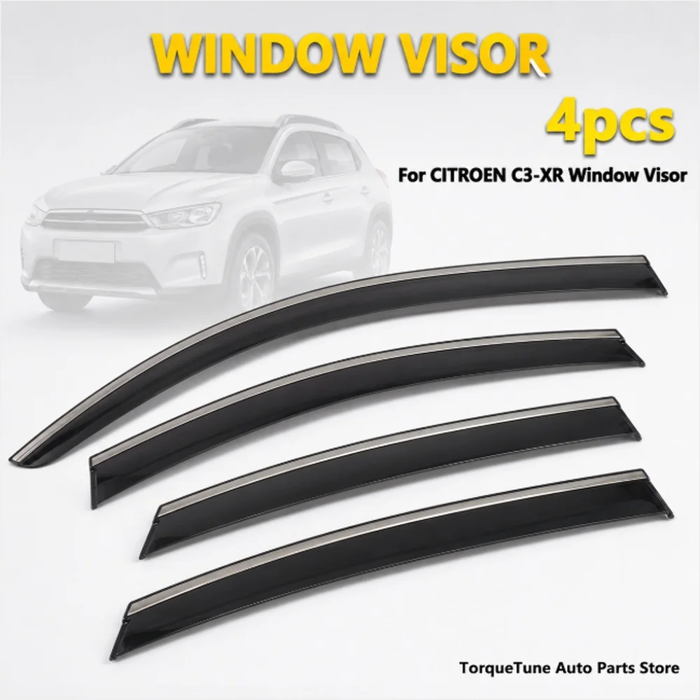 Premium Car Sun Door Vent Visor Weather Shield Rain Guard Easy Installation Window Visor For CITROEN C3-XR  2015-2018 Direct Fit
