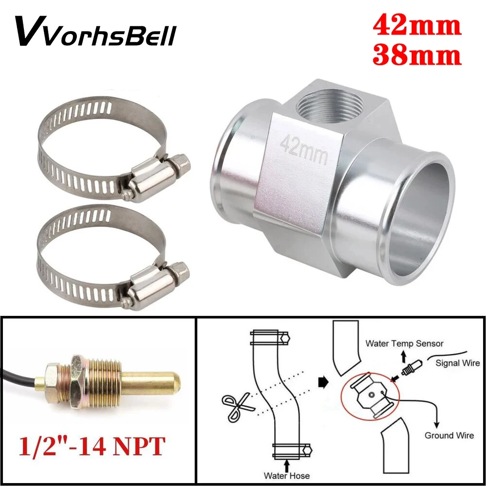 

Автомобильные аксессуары, высококачественный 38 мм 42 мм алюминиевый фитинг, соединительный шланг радиатора, адаптер для 1/2-14NPT датчика температуры воды