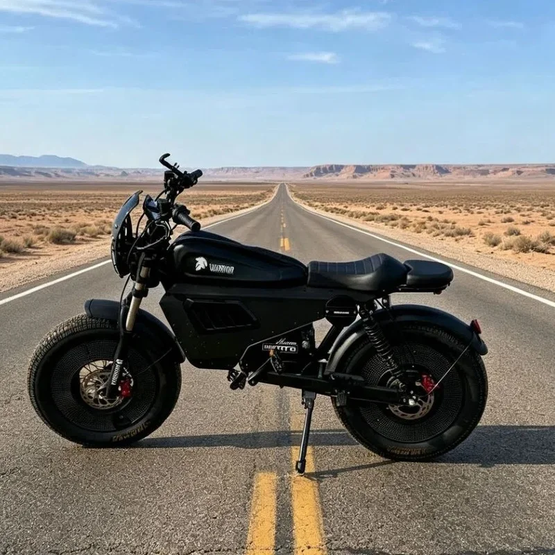 Black Warrior Motorcycle 3000W60V45AH Adult All-Terrain Mountain Electric Bike with LED Light 20 Inch Off-Road Fat Tire E-Bike image 6