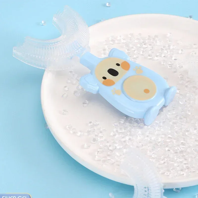 Spazzolino da denti per bambini a forma di U Spazzolino da denti in silicone per bambini Spazzolino da denti a 360 gradi Koala Denti carini Pulizia