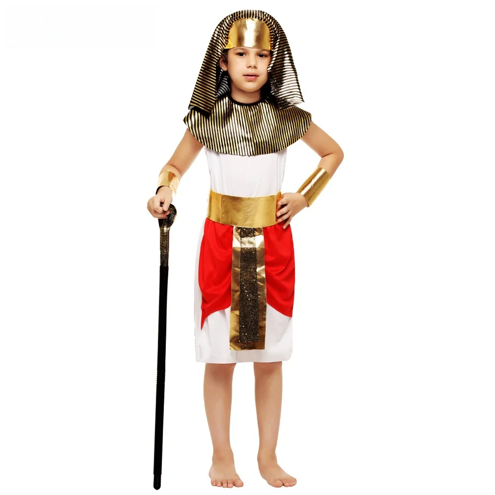زي تنكري للأولاد على شكل الأمير فرعون بتنورة حمراء لحفلات الهالوين وعروض المسرح ولعب الأدوار زي ملك مصر القديمة لحفلات الأطفال #2