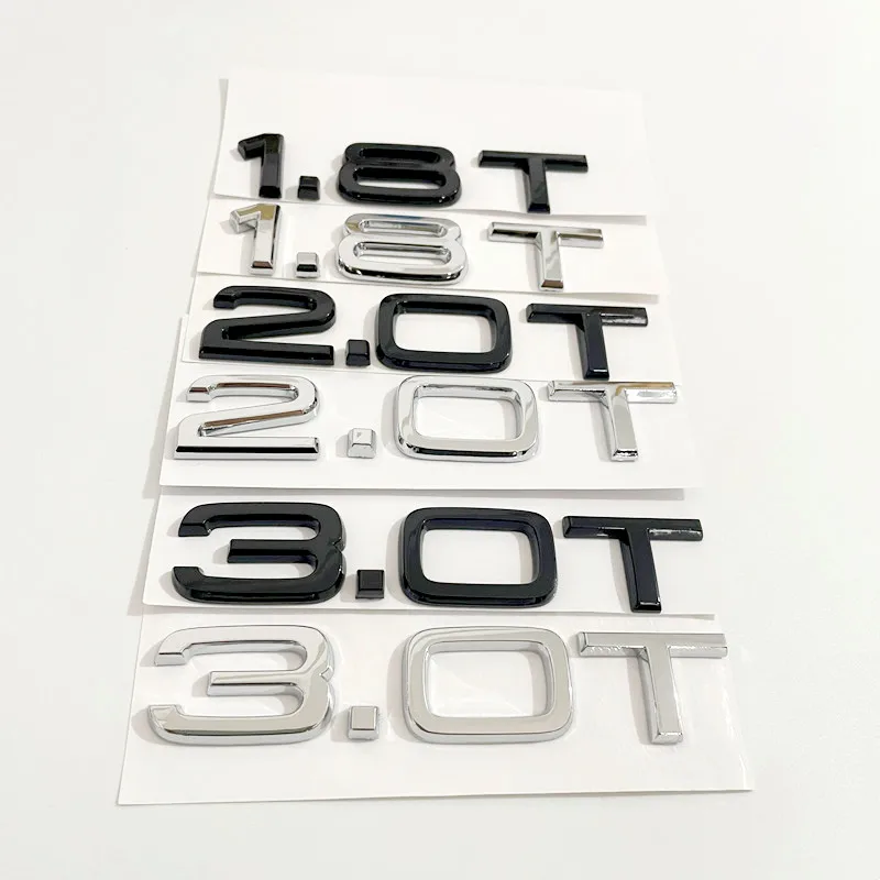 

3D ABS Letters Car Styling Rear Trunk Badge 1.8T 2.0T 3.0T Emblem Logo For Audi A3 A4 A5 A6 A7 A8 Q2 Q3 Q5 Q7 Q8 Car Accessories