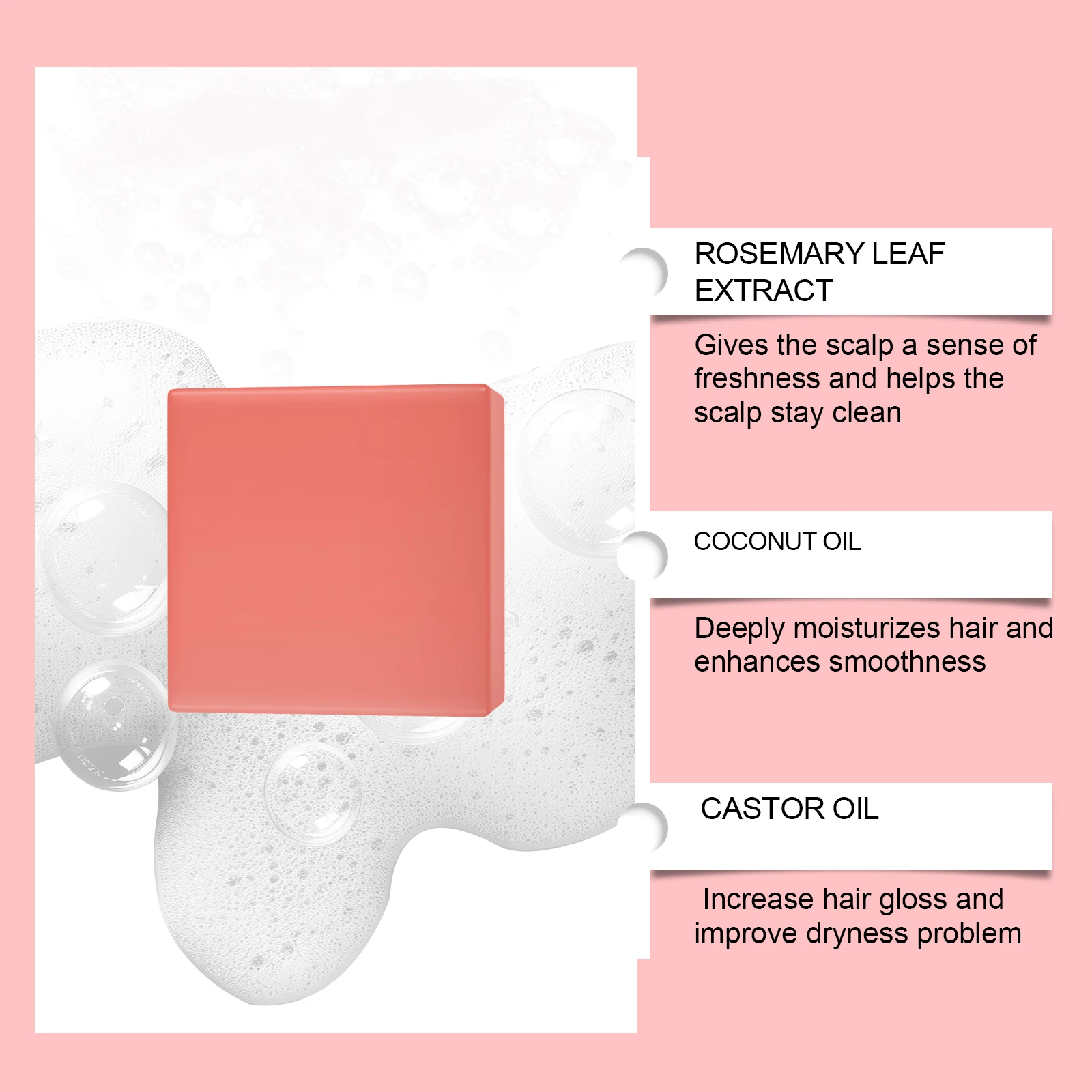 Rosemary Hair Care Soap Nourishes Dry and Split Ends Gently Protects Hair Tips Natural Ginger Extract Hair Care Soap