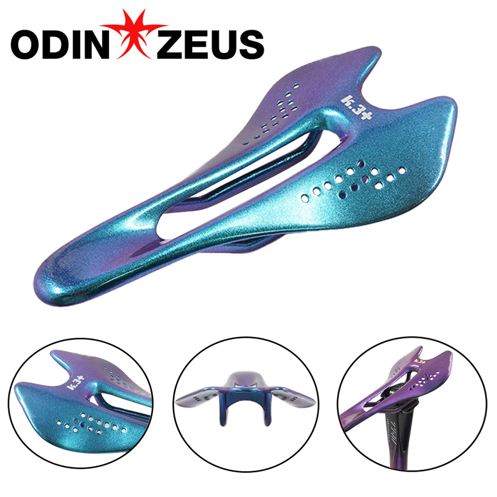 ODINZEUS K3 carbon fiber saddle, road/MTB bike seat, custom gradient color, 122/132mm, 7x9mm, ultralight bicycle saddle.
