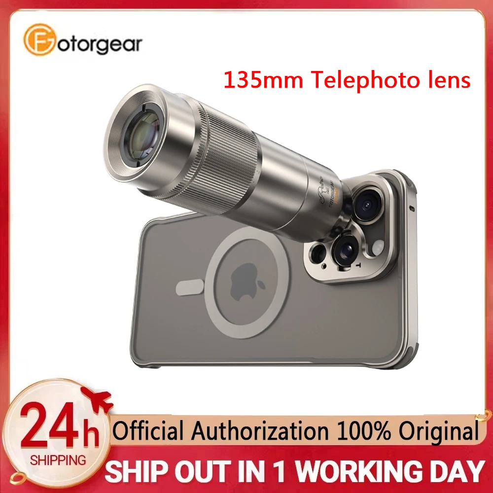 Fotorgear 135mm Telephoto lens for Mobile Phone Professional Portrait Camera lens with clip for Iphone Samsung Xiaomi Huawei