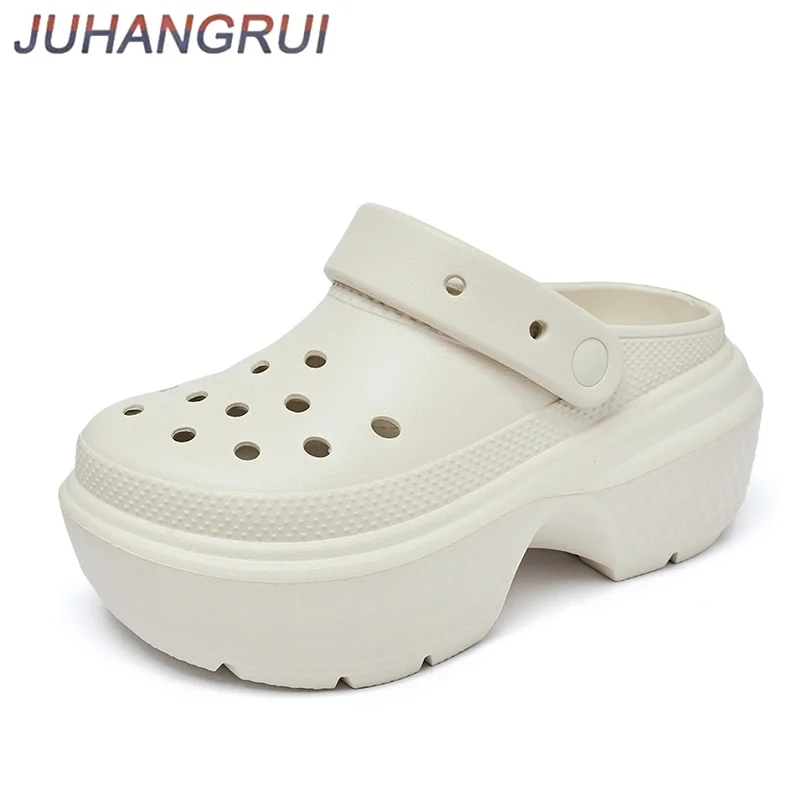 العصرية المرأة النعال غطاء رأس ثقب الأحذية سميكة القاع زيادة لينة إيفا مصبوب الصنادل الرجال حذاء كاجوال ثقب الحذاء