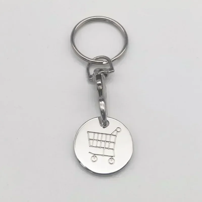 Shopping Trolley Remover Key Ring Token Chip With Carabiner Hook Practical Metal Portable Durable Universal Supermarket