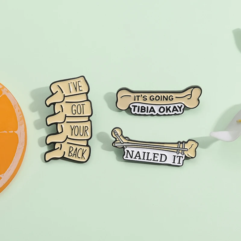 Funny Pun Series Enamel Pins Hot Potato It's Going Tibia Oka Goose Bumps Animal Brooches Lapel Badge Jewelry Gifts for Friends