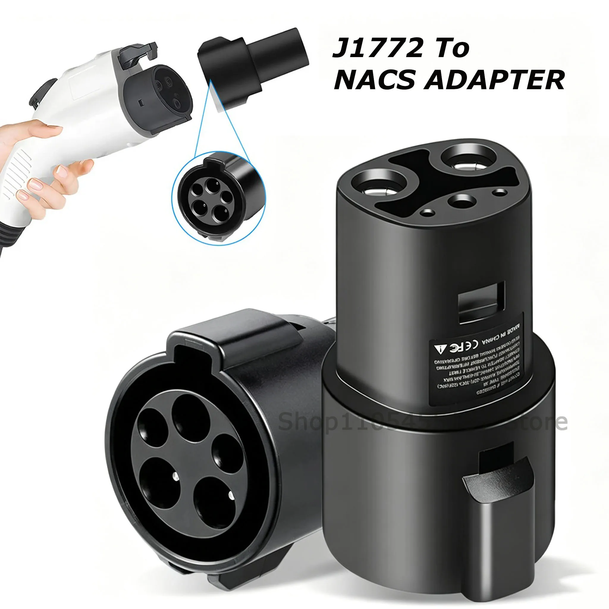 1 1PC Car Charger Connector Converter Gun Socket Charging Type J1772 to for Tesla EV Charger Adapter Lock for Model 3 /S/Y/X EV