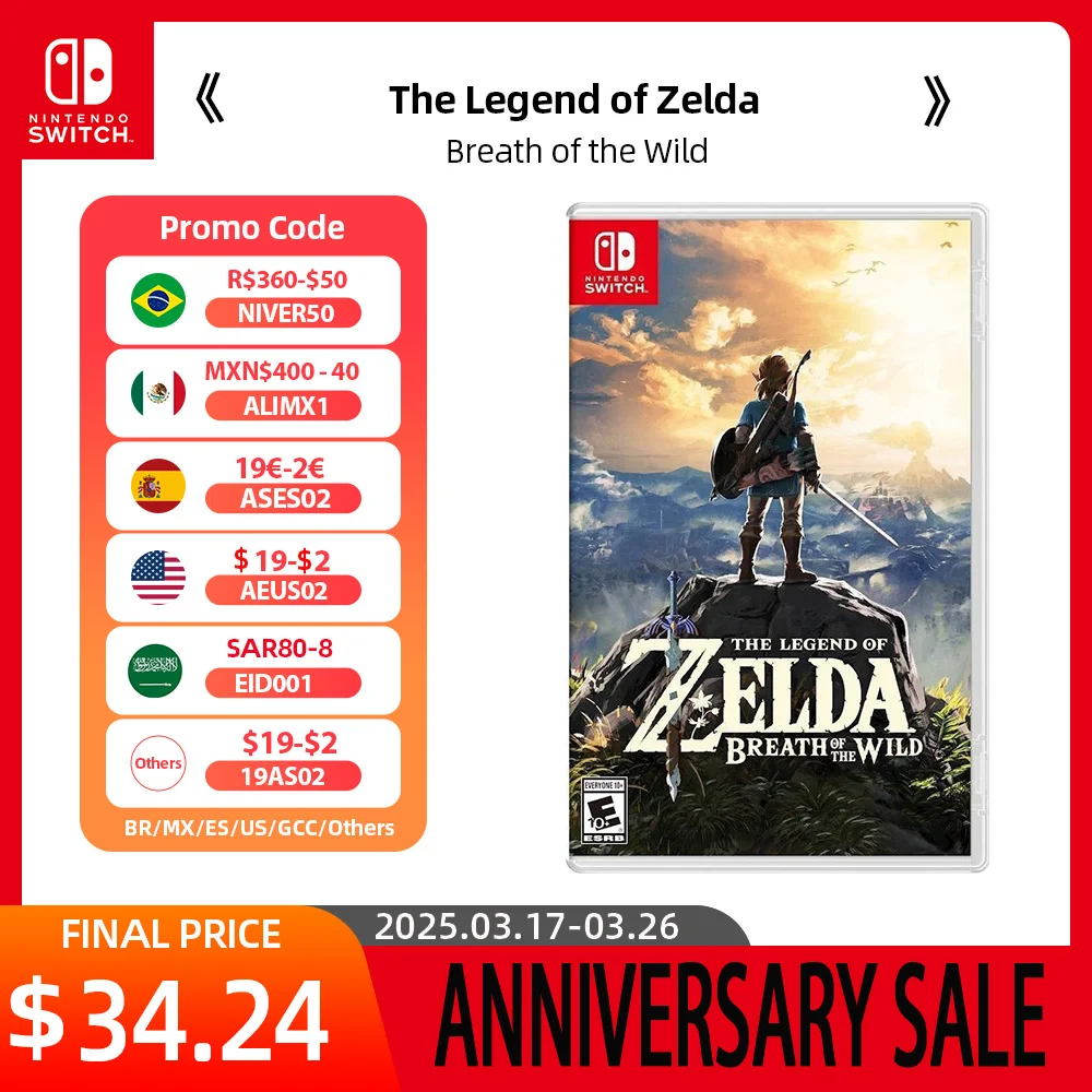 Nintendo Switch Game Deals - The Legend of Zelda: Breath of the Wild - Stander Edition Games Adventure Action and RPG Genre