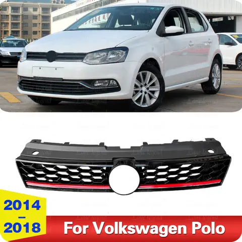 Car Front Bumper Radiator Grille Honeycomb Mesh Racing Grills for Volkswagen Polo GTI Style 2014 2015 2016 2017 2018 Medium net