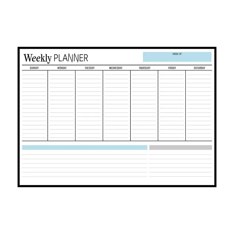 Calendário Magnetic Whiteboard for Fridge, Dry Erase, Home Planner, Memo Message Board, Kid's Course, A3