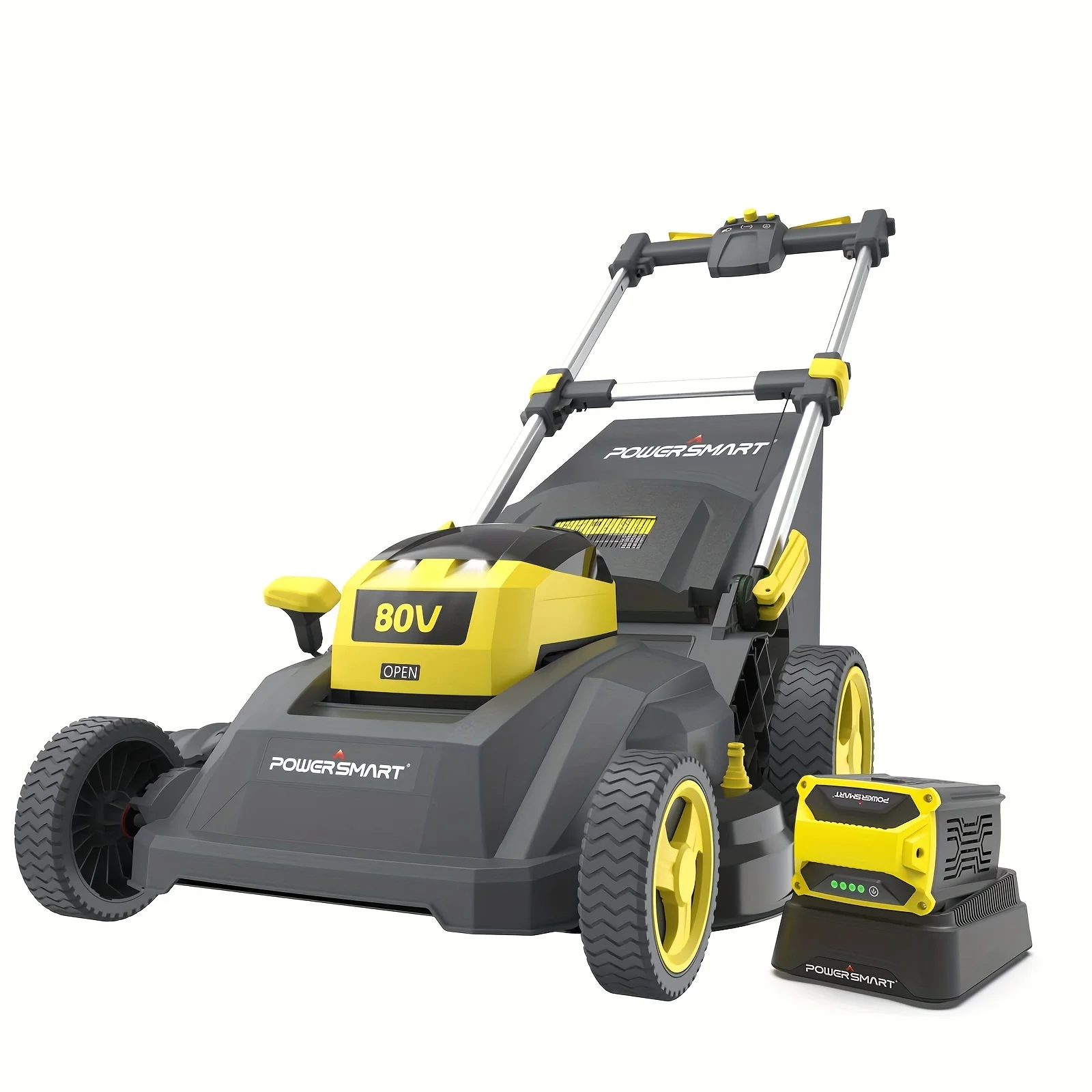 

PowerSmart 80V 26" Self-Propelled Lawn Mower, Dual-Force Cutting Cordless Lawn Mower with 6.0Ah Battery & Charger
