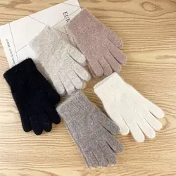 1Pair Women Men Full Finger Gloves Elastic Mittens Warm Thick Cashmere Winter Gloves For Outdoor Cycling Driving Accessories
