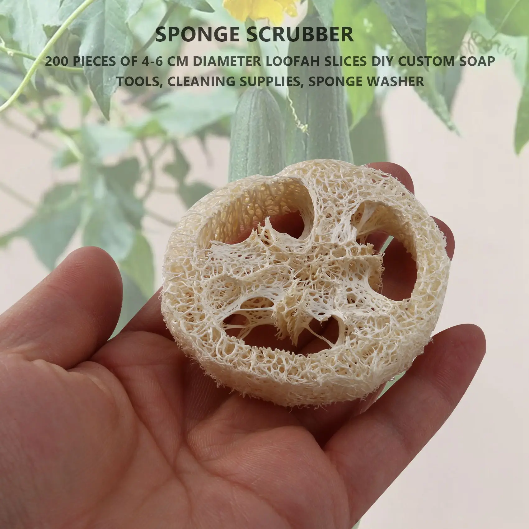 200 Pieces of 4-6 cm Diameter Loofah Slices DIY Custom Soap Tools, Cleaning Supplies, Sponge Washer